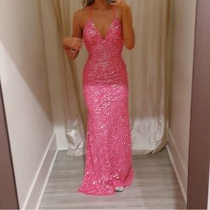 Beautiful size 2 Amarra pink sequin prom / formal dress